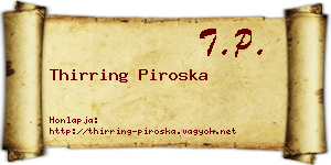 Thirring Piroska névjegykártya